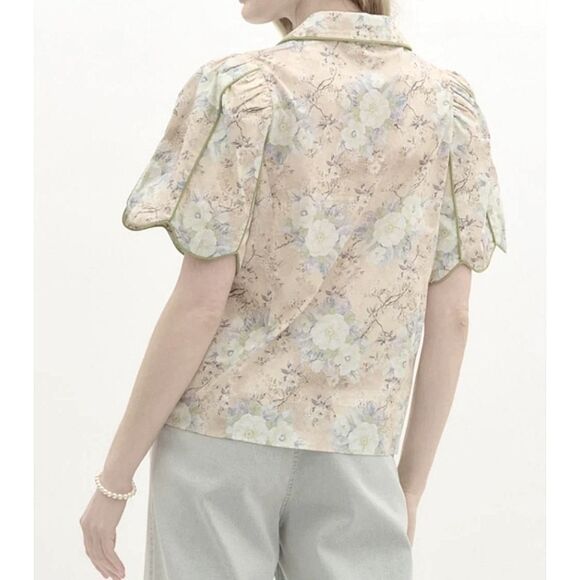 Enyro Softly Spoken Blouse. Retro. Cotton - Picture 7 of 13